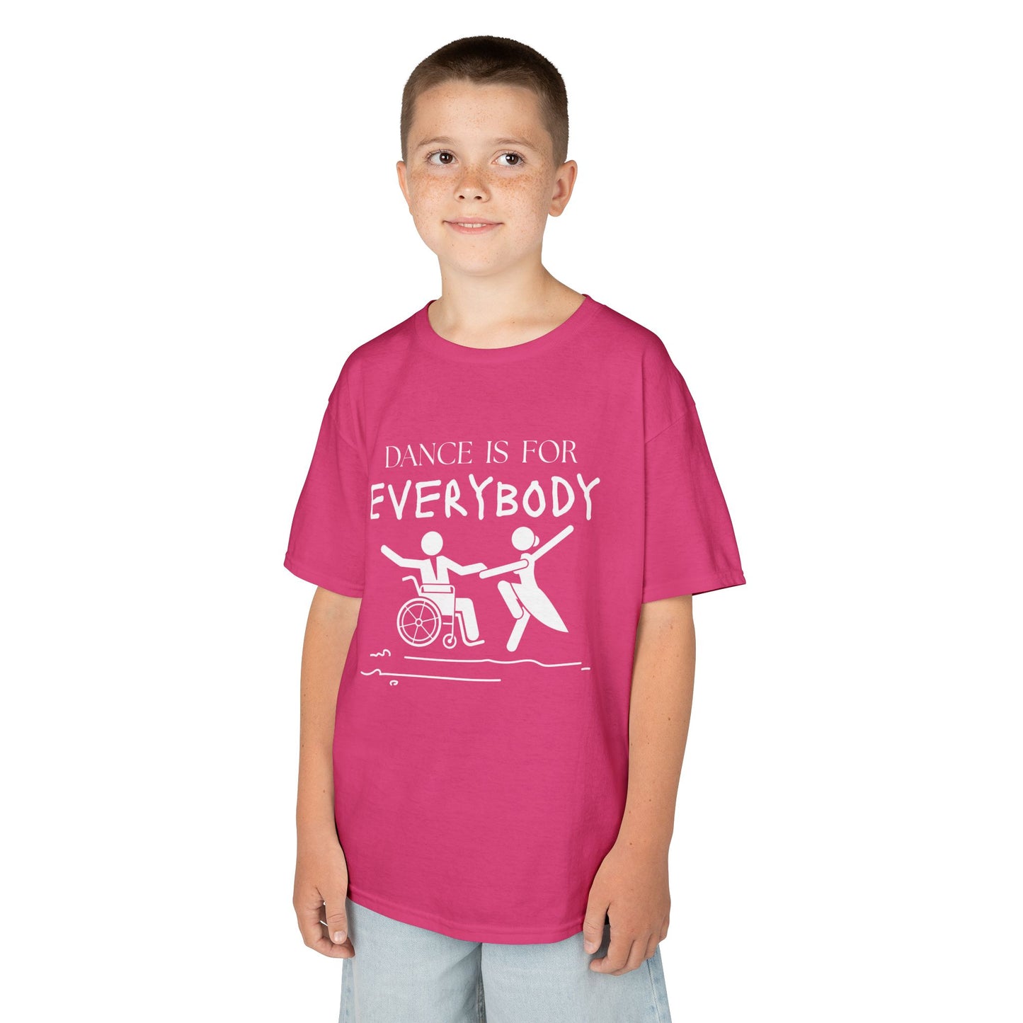 “Dance Is for Everybody” Youth Short Sleeve Tee – Inclusive Dance T-Shirt for Kids & Teens, Personalized with Name or Studio