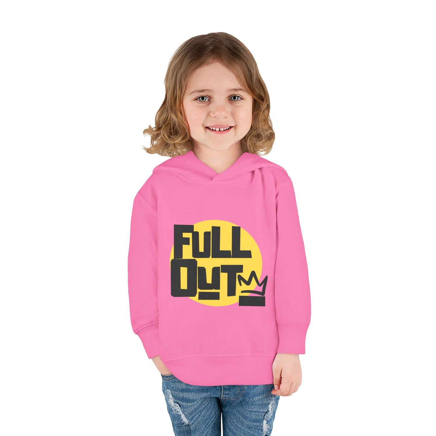 "Full Out" Toddler Pullover Hoodie – Bold Streetwear-Inspired Dance Graphic Fleece Sweatshirt for Kids