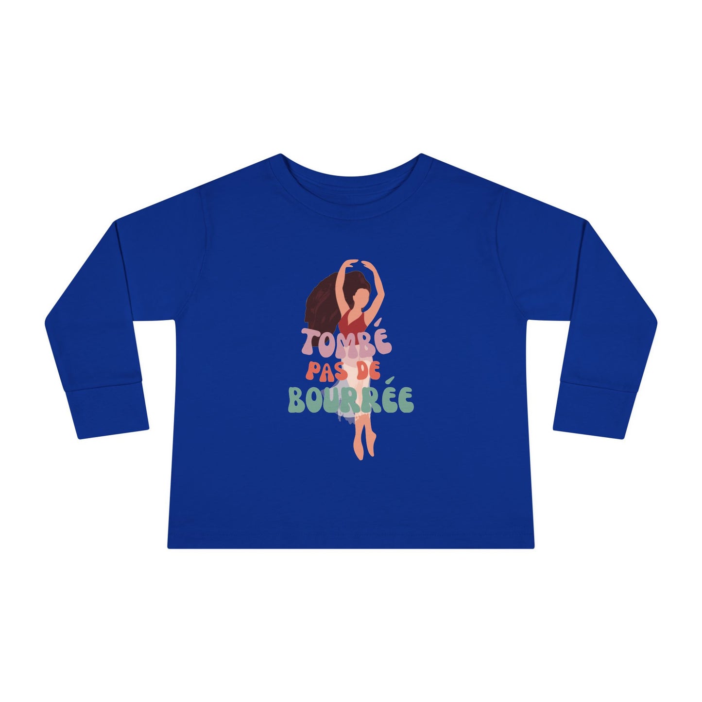 "Tombé Pas de Bourrée" Toddler Long Sleeve Dance T-Shirt – Ballet Dancer Graphic Shirt for Kids