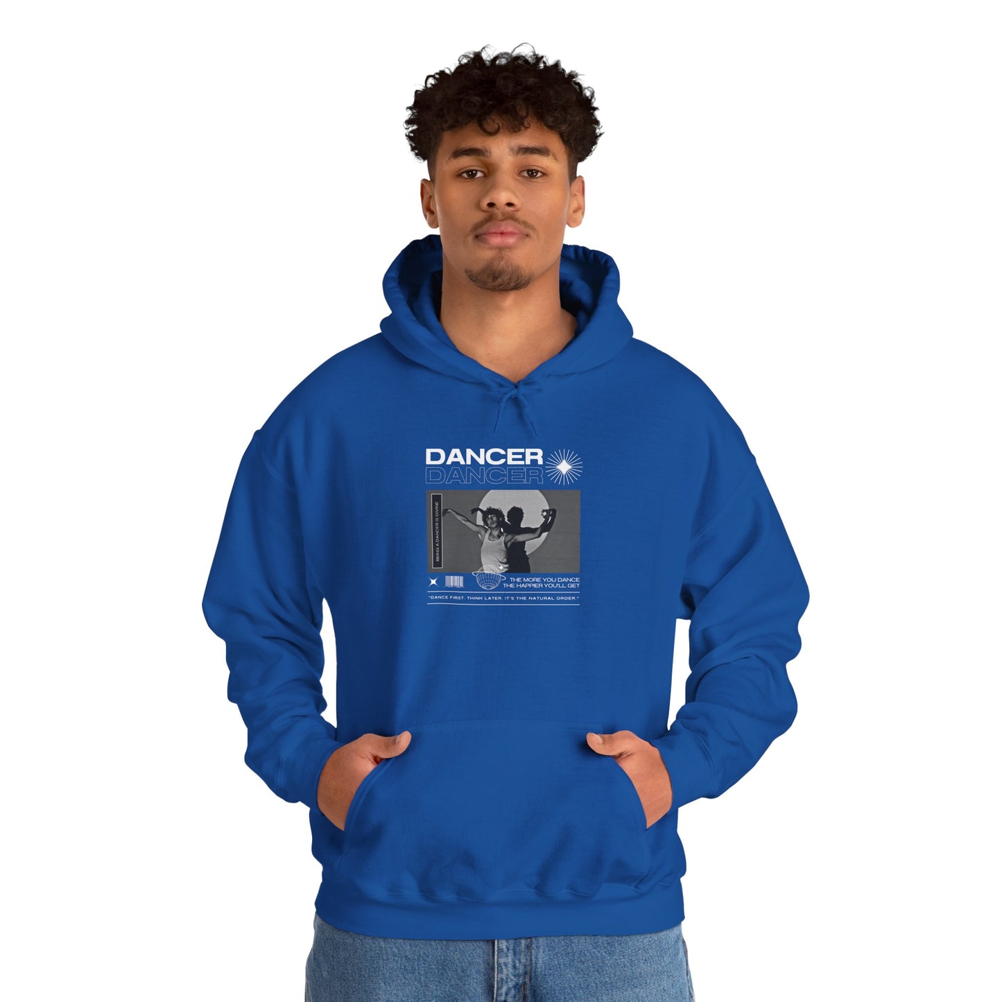 “Dancer” Contemporary Dancer in Spotlight Graphic | Streetwear-Inspired Dance Hoodie for Modern Dance Lovers - Unisex Heavy Blend™ Hooded Sweatshirt