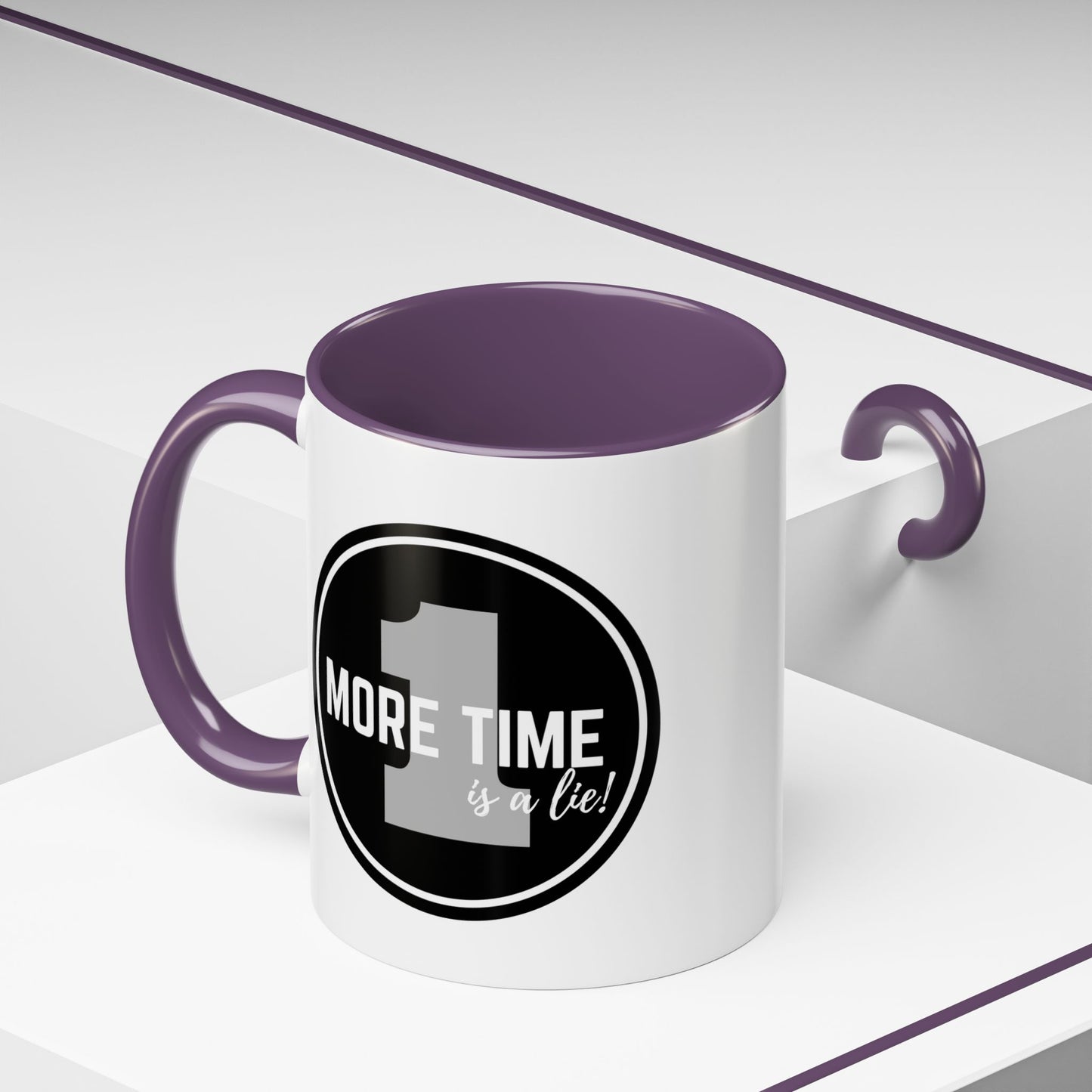 "One More Time is a Lie" Dance Quote Accent Coffee Mug – Bold Emblem Graphic Ceramic Cup