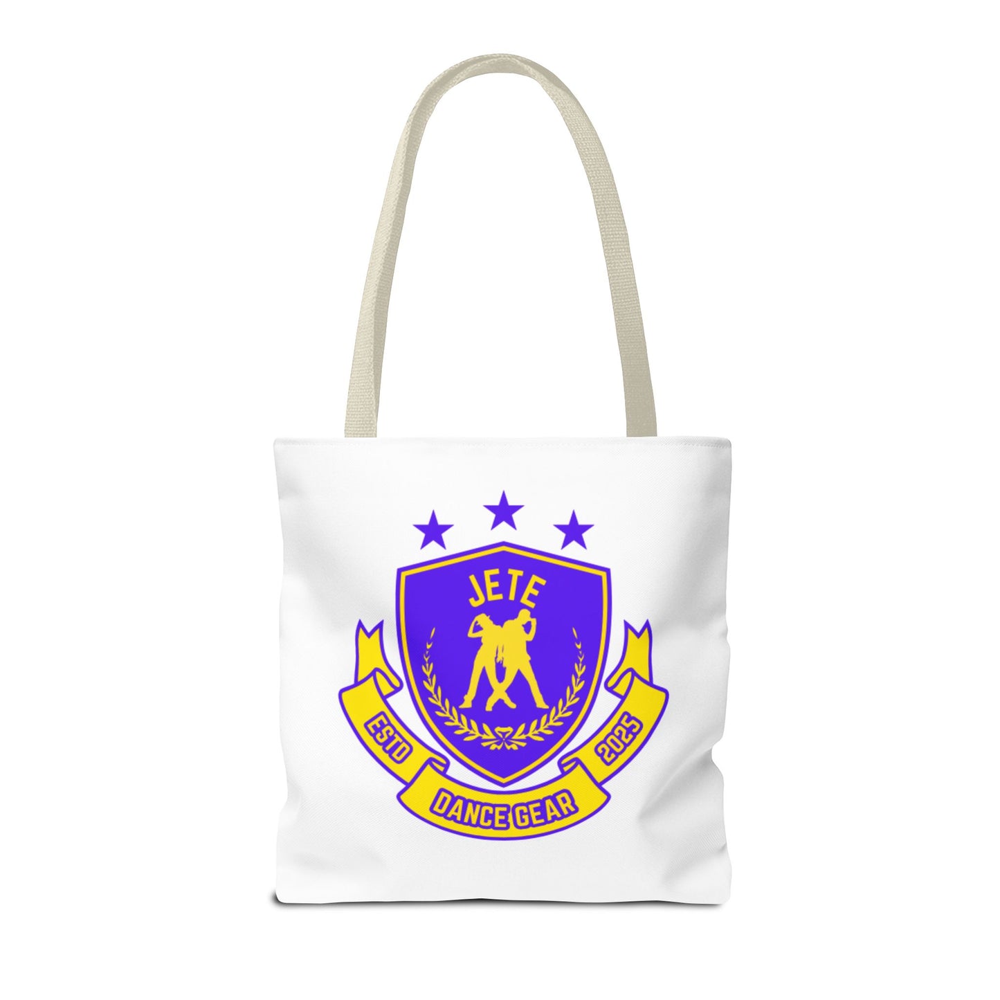 "Jeté Dance Gear Estd 2025" Canvas Tote Bag – Collegiate-Inspired Dancer Tote for Rehearsals, Classes & Everyday Style