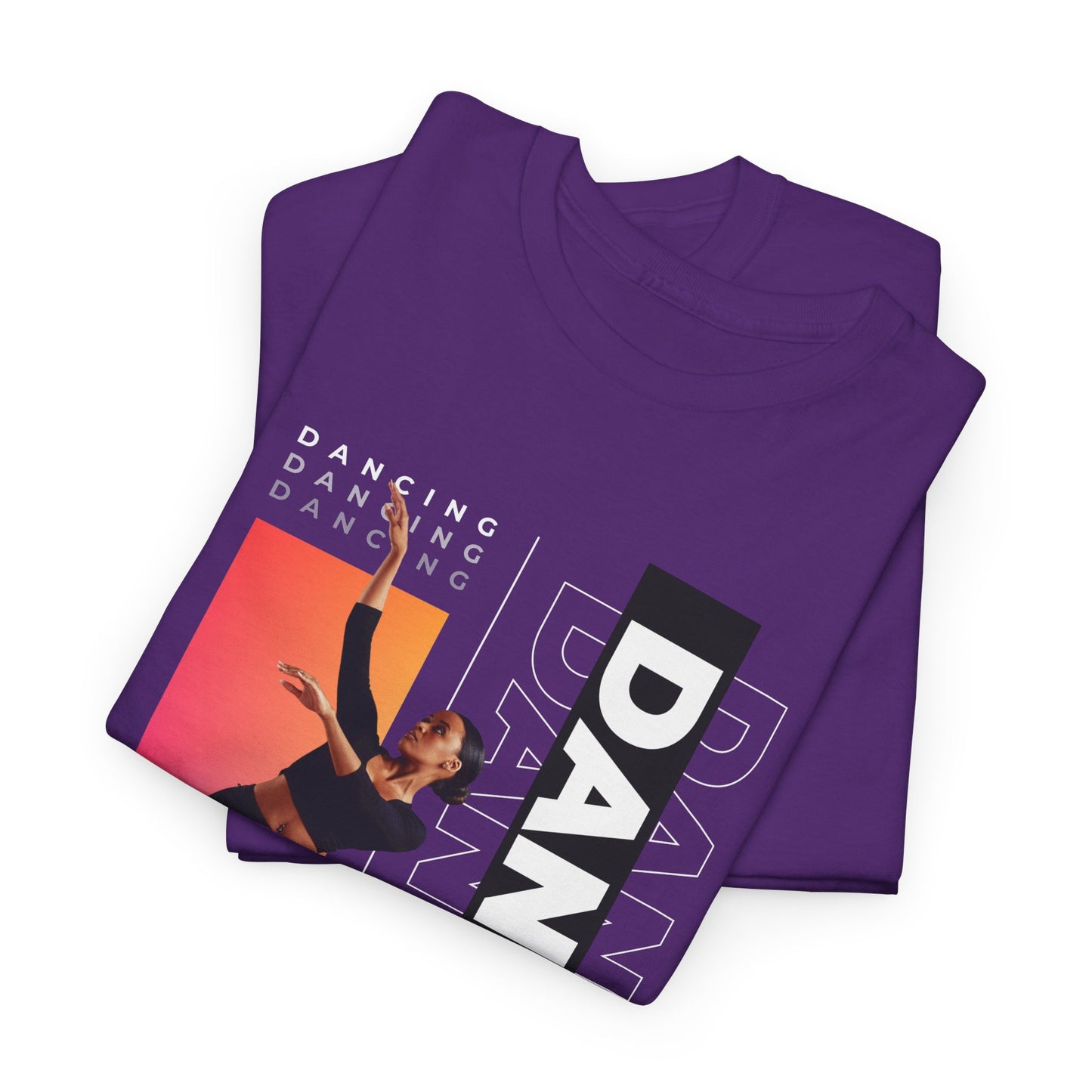 “Dancing” Streetwear-Inspired Female Dancer Unisex Heavy Cotton Tee – Urban Dance Graphic T-Shirt for Performers and Dance Lovers