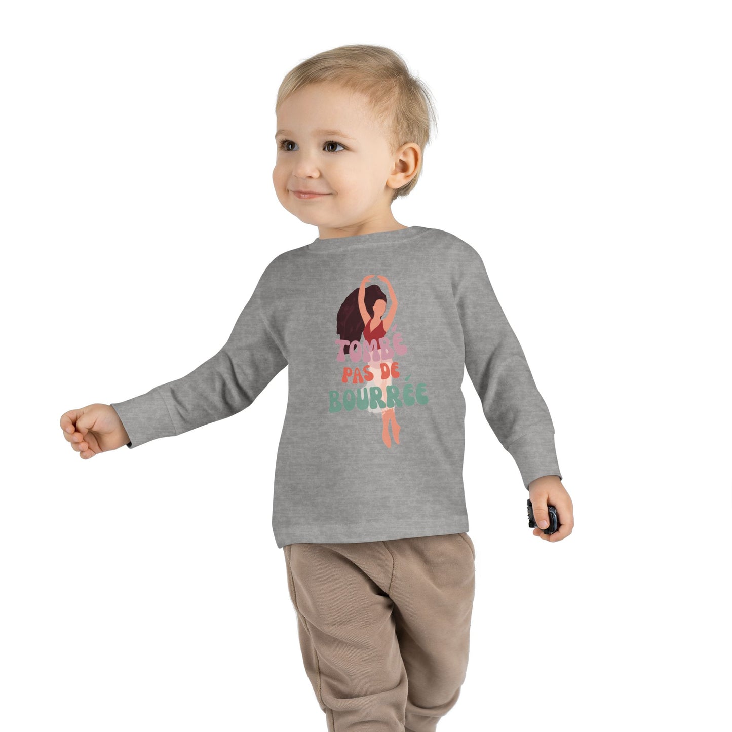 "Tombé Pas de Bourrée" Toddler Long Sleeve Dance T-Shirt – Ballet Dancer Graphic Shirt for Kids