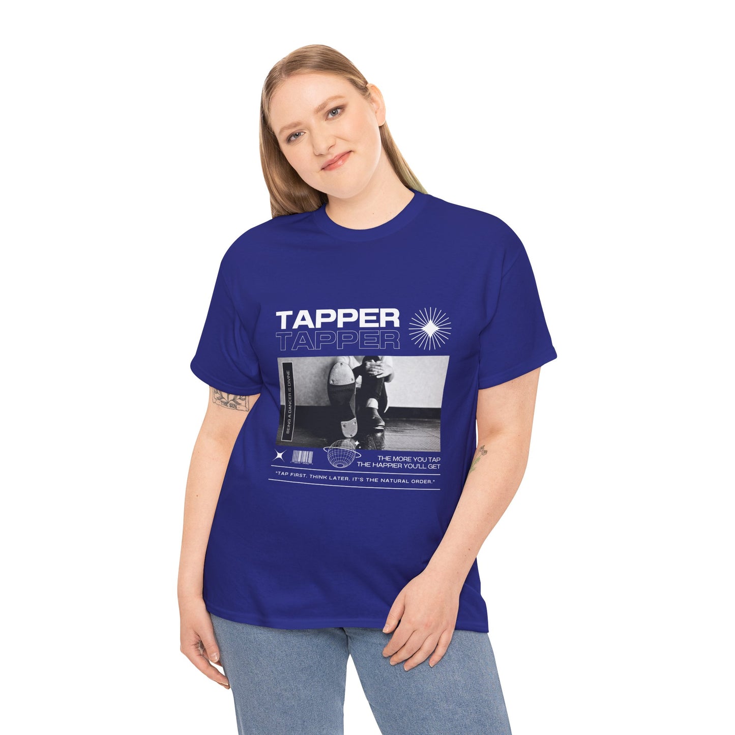 “Tapper” Tap Dance Unisex Heavy Cotton Tee – Streetwear-Inspired Tap Shoes Graphic T-Shirt for Dancers