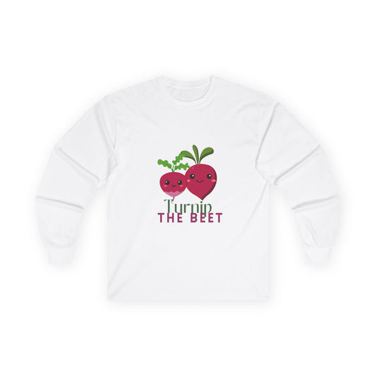 "Turnip the Beet" Unisex Long Sleeve Tee – Funny Dance Pun Shirt with Cute Pepper Graphic for Dancers & Veggie Lovers