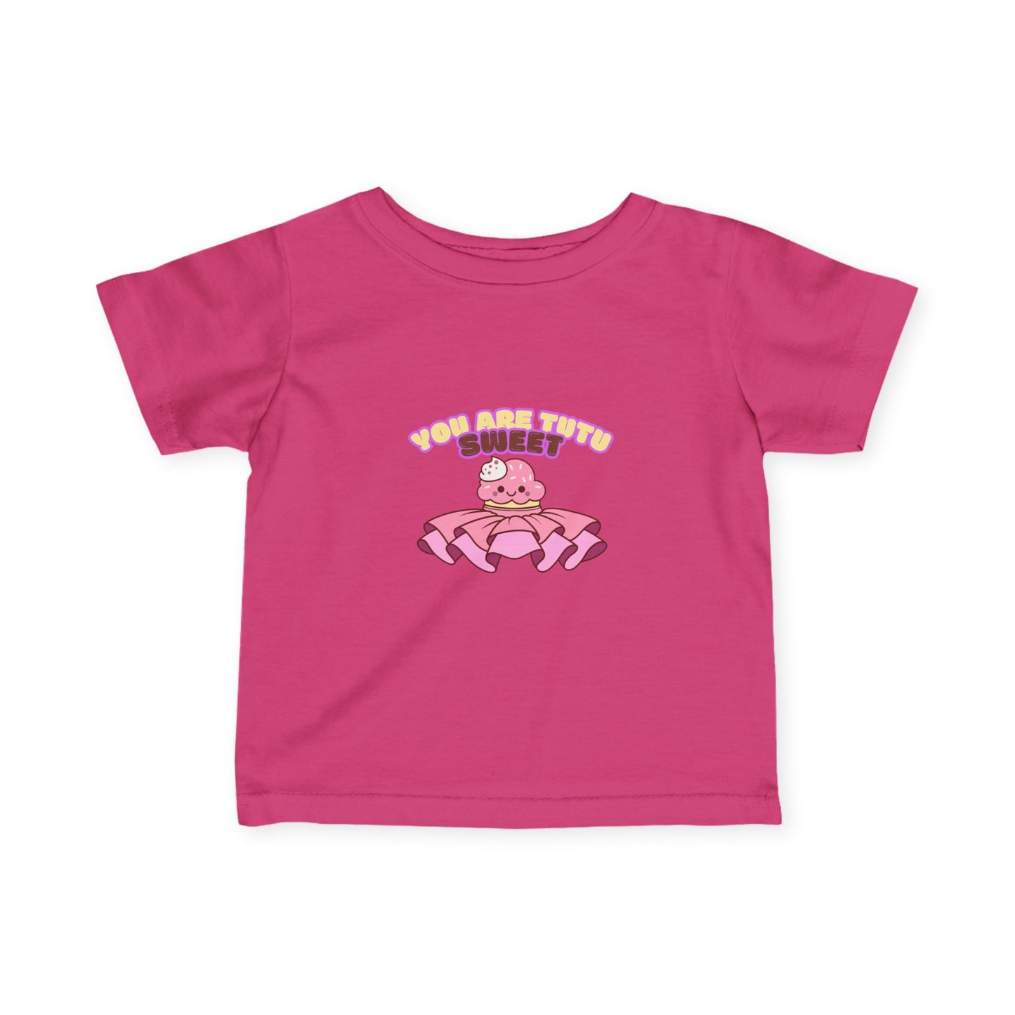 "You Are Tutu Sweet" Kawaii Cupcake Infant Fine Jersey Tee – Cute Baby Dance T-Shirt with Adorable Tutu Dessert Graphic