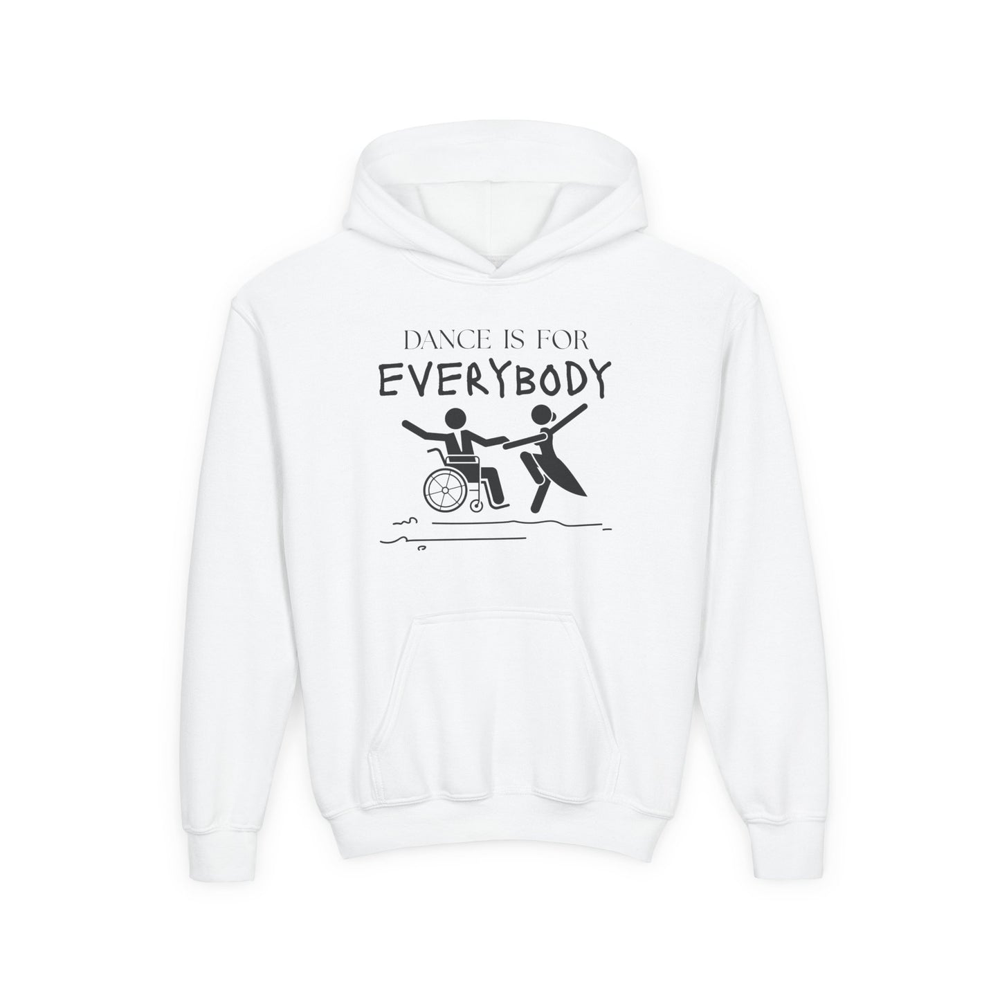 “Dance Is for Everybody” Unisex Youth Hoodie – Inclusive Dance Hoodie for Kids & Teens, Personalized with Name or Studio