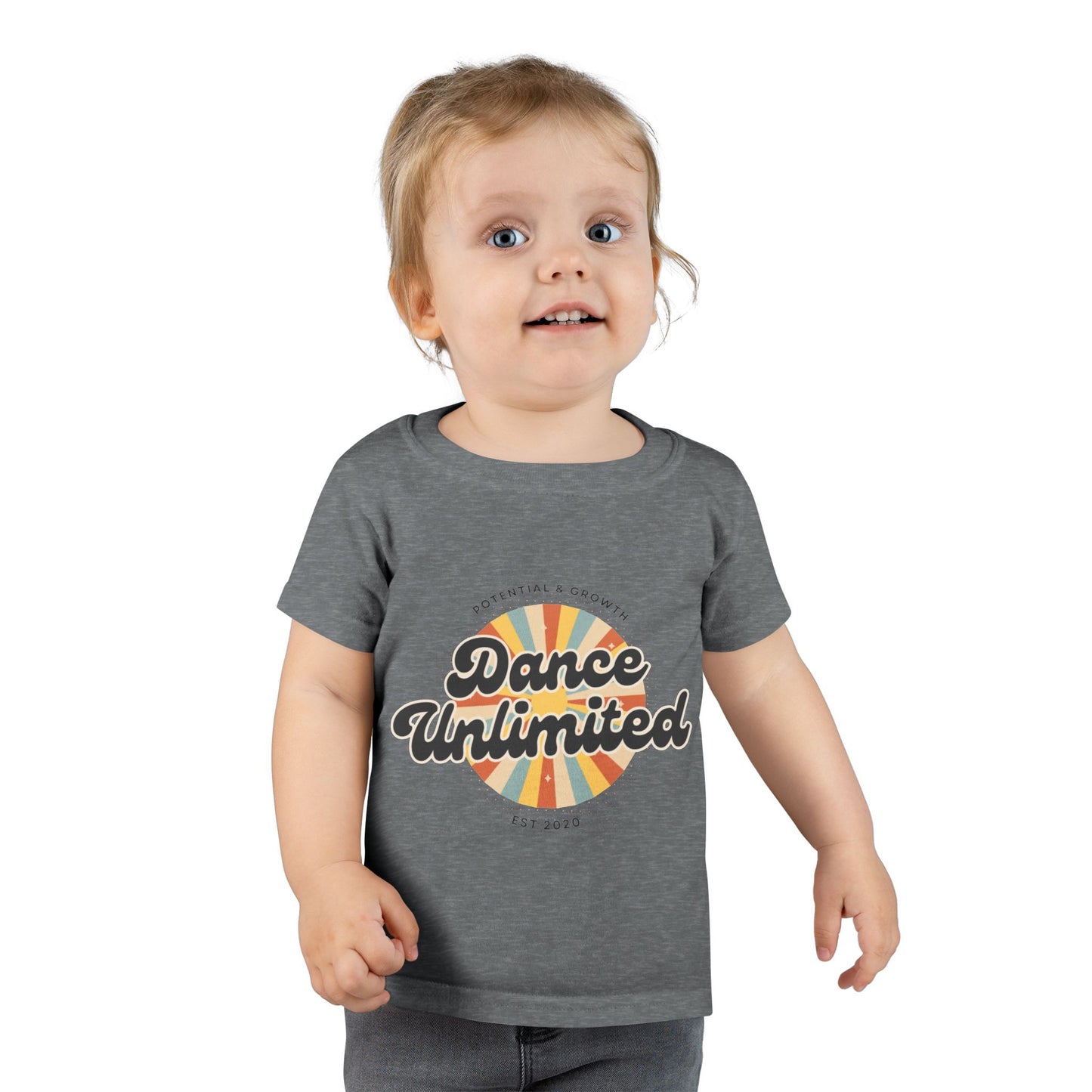 "Dance Unlimited – Potential & Growth" Toddler Dance T-Shirt – Retro Short Sleeve Tee for Kids