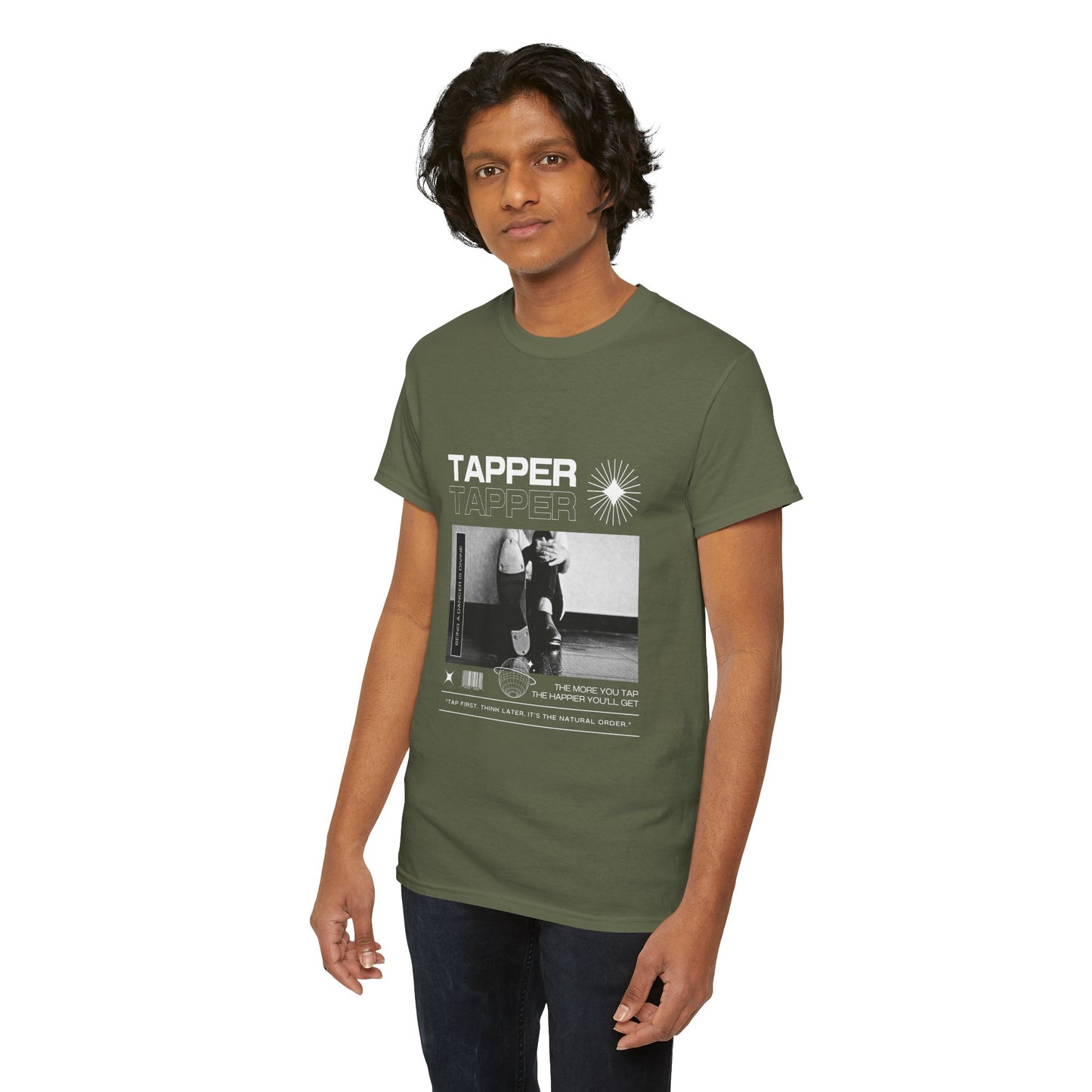 “Tapper” Tap Dance Unisex Heavy Cotton Tee – Streetwear-Inspired Tap Shoes Graphic T-Shirt for Dancers