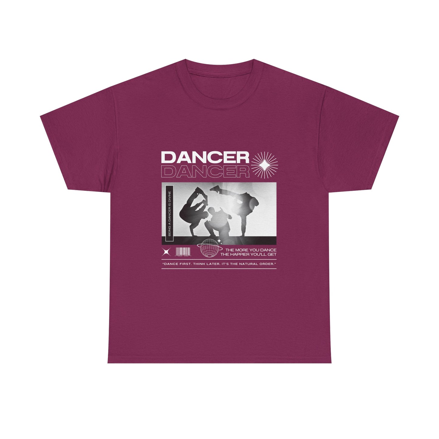 “Dancer” Graphic with Breakdancer Streetwear-Inspired Design | Hip-Hop Dance T-Shirt for Men & Women | Unisex Heavy Cotton Tee
