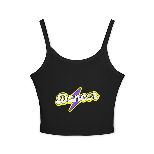 "Dancer" Women’s Spaghetti Strap Tank Top – Superhero-Inspired Dancer Graphic | Empowering Dance Apparel for Strong & Stylish Performers