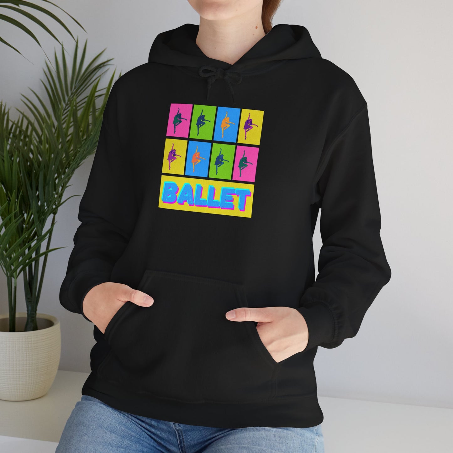 “Ballet” Pop Art Inspired Design with Ballet Dancer Graphics | Streetwear Ballet Hoodie for Dance Lovers - Unisex Heavy Blend™ Hooded Sweatshirt