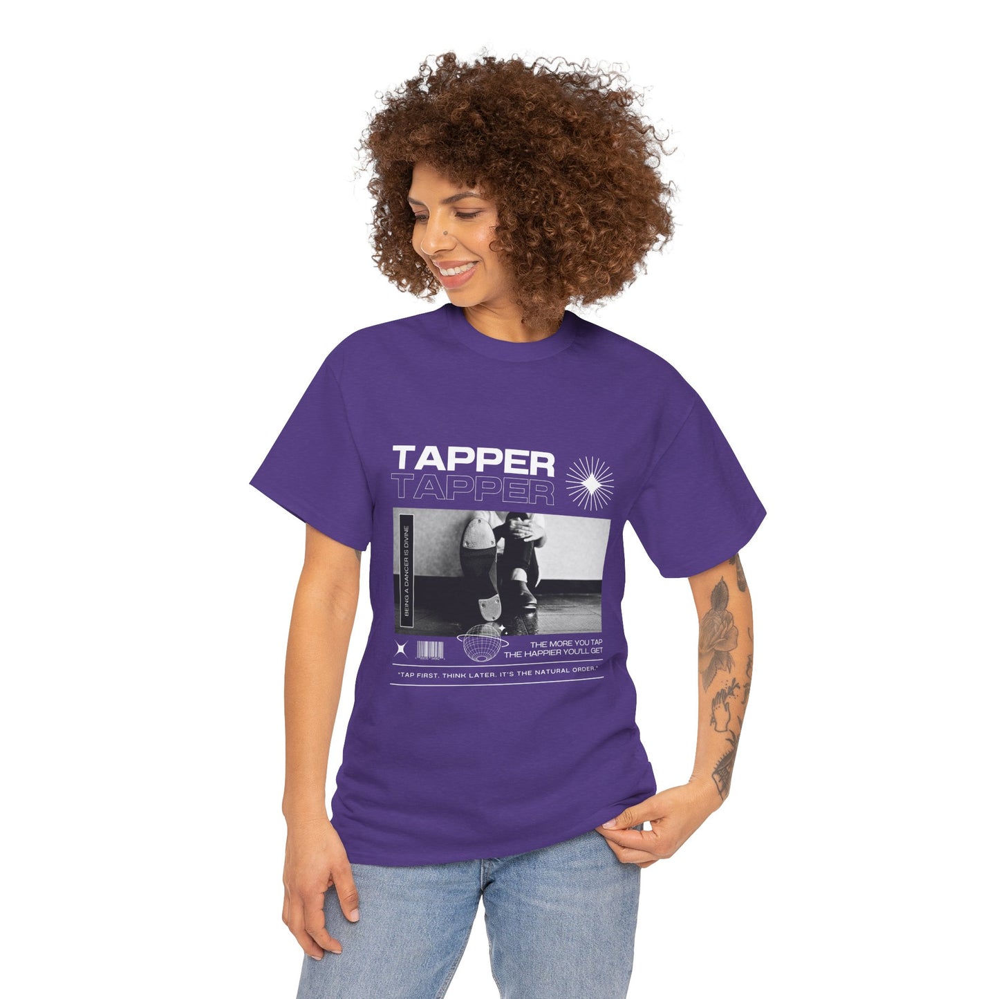 “Tapper” Tap Dance Unisex Heavy Cotton Tee – Streetwear-Inspired Tap Shoes Graphic T-Shirt for Dancers