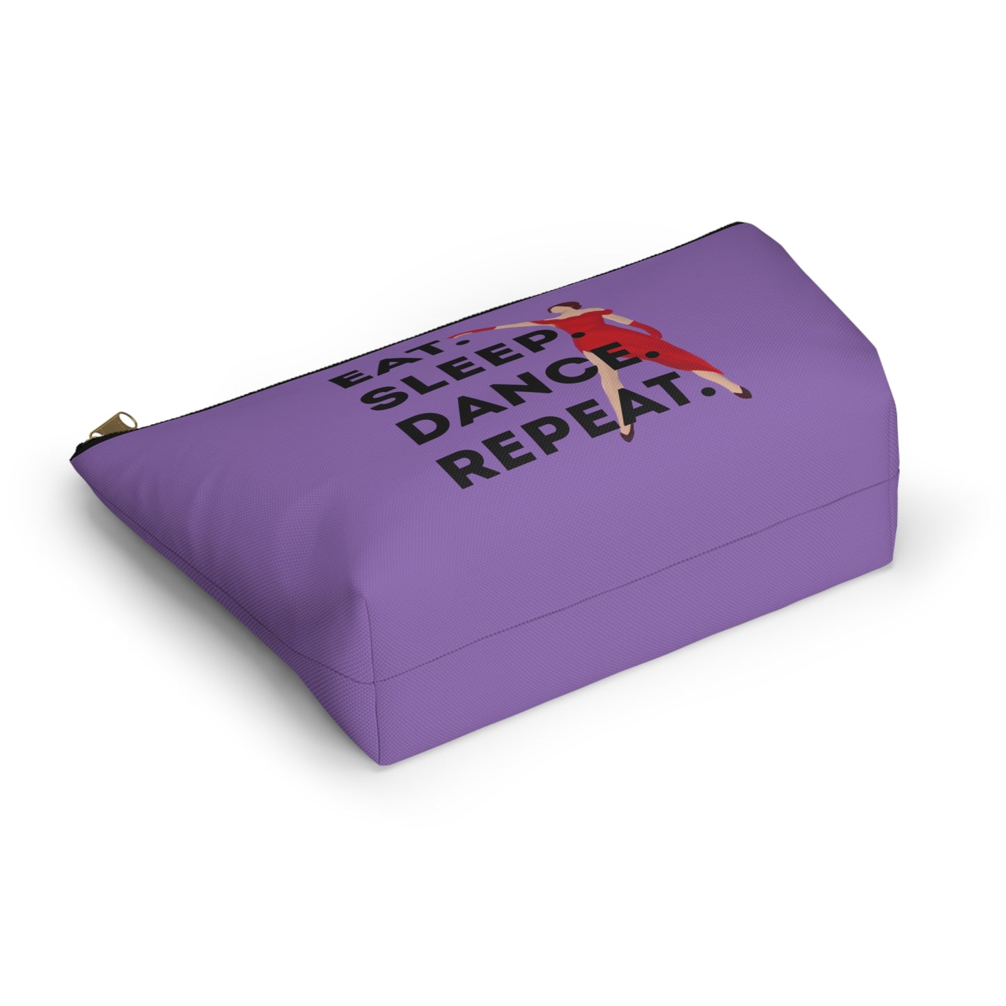 “Eat Sleep Dance Repeat” Makeup Bag – Bold Dancer Graphic – Dance-Themed Zipper Pouch for Cosmetics, Accessories & Travel Essentials