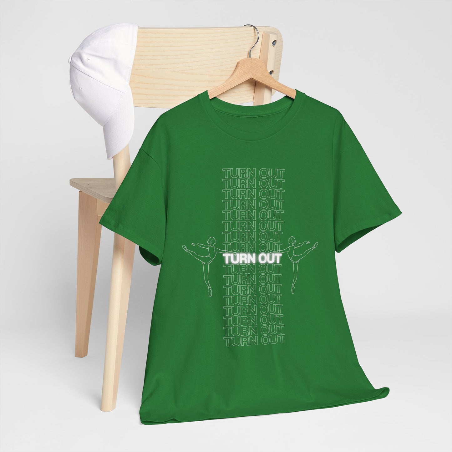 "Turn Out" Ballerina Graphic Unisex Heavy Cotton Tee – Ballet Dance T-Shirt for Dancers & Dance Enthusiasts