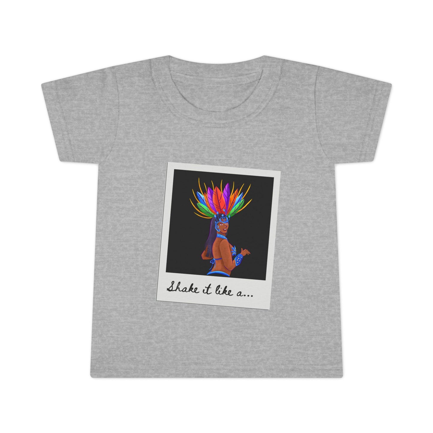 "Shake It Like a..." Toddler Dance T-Shirt – Carnival-Inspired Samba Dancer Graphic Short Sleeve Tee for Kids