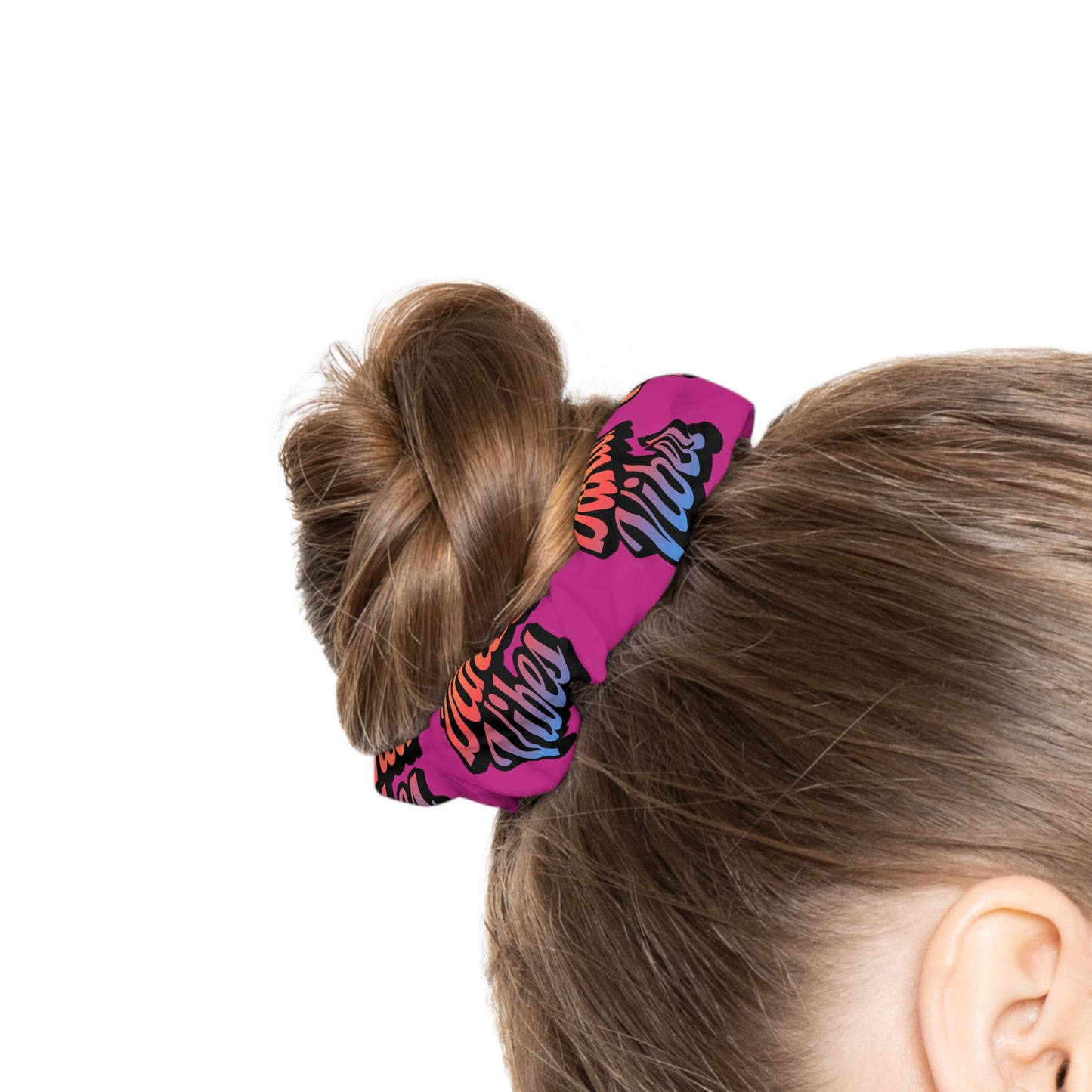 “Dancer Vibes” Scrunchie – Colorful Text Dance Hair Accessory for Performers and Dance Lovers