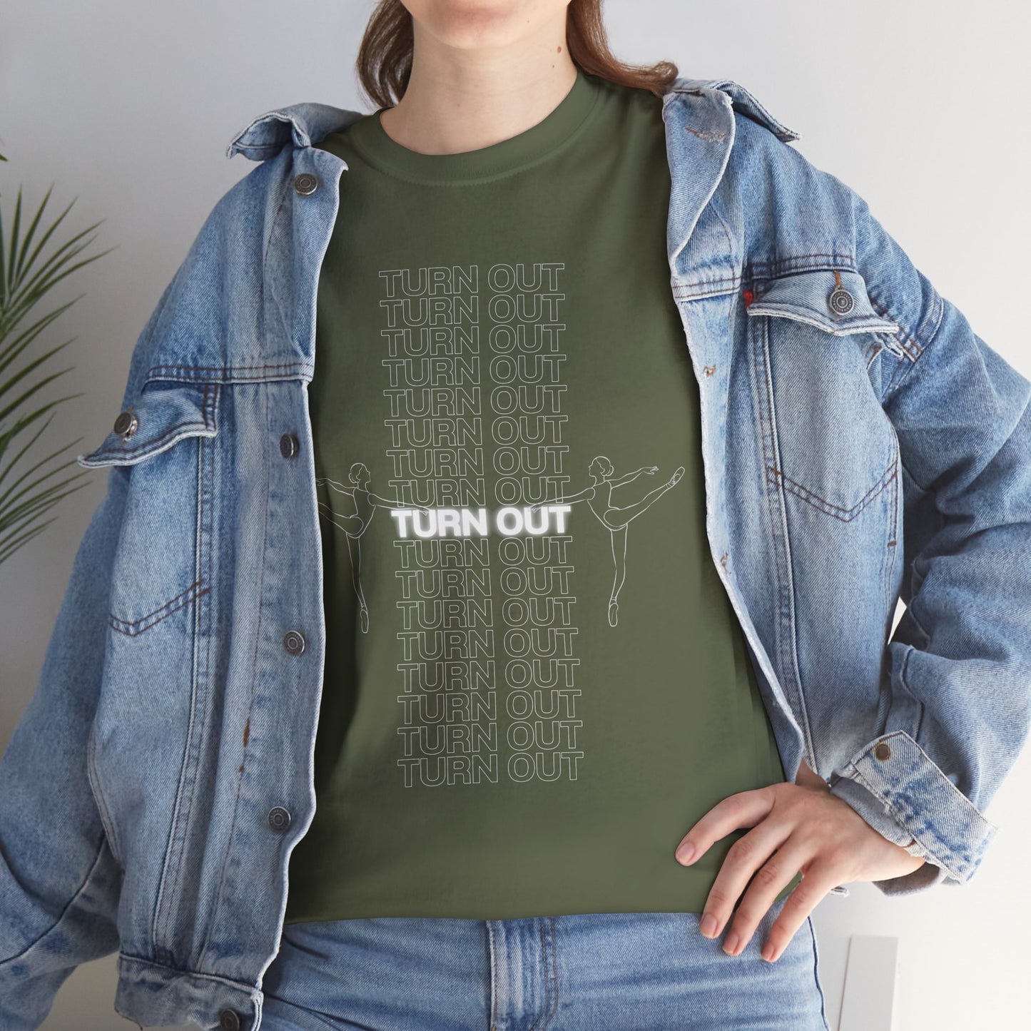 "Turn Out" Ballerina Graphic Unisex Heavy Cotton Tee – Ballet Dance T-Shirt for Dancers & Dance Enthusiasts