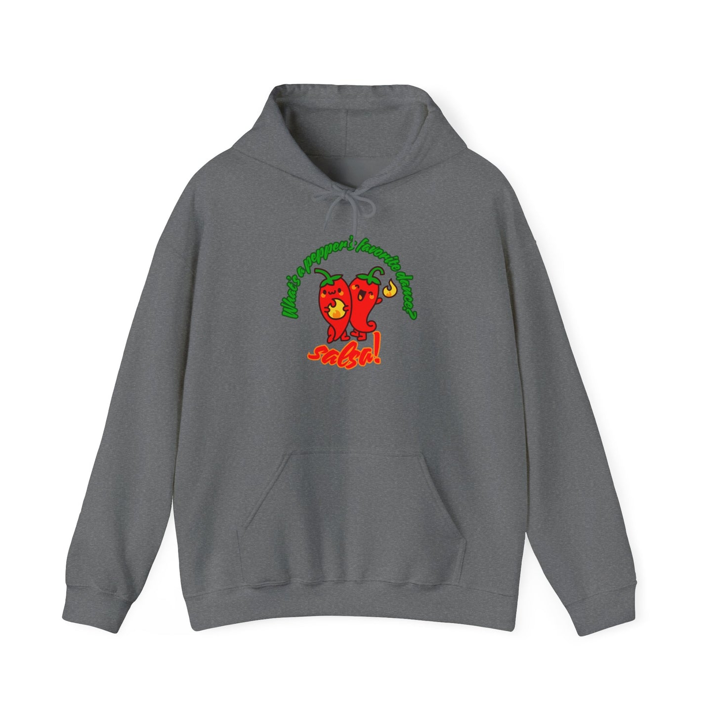 "What’s a Pepper’s Favorite Dance? Salsa!" Unisex Hooded Sweatshirt – Funny Dance Pun Hoodie with Cute Pepper Graphic for Dancers & Foodies