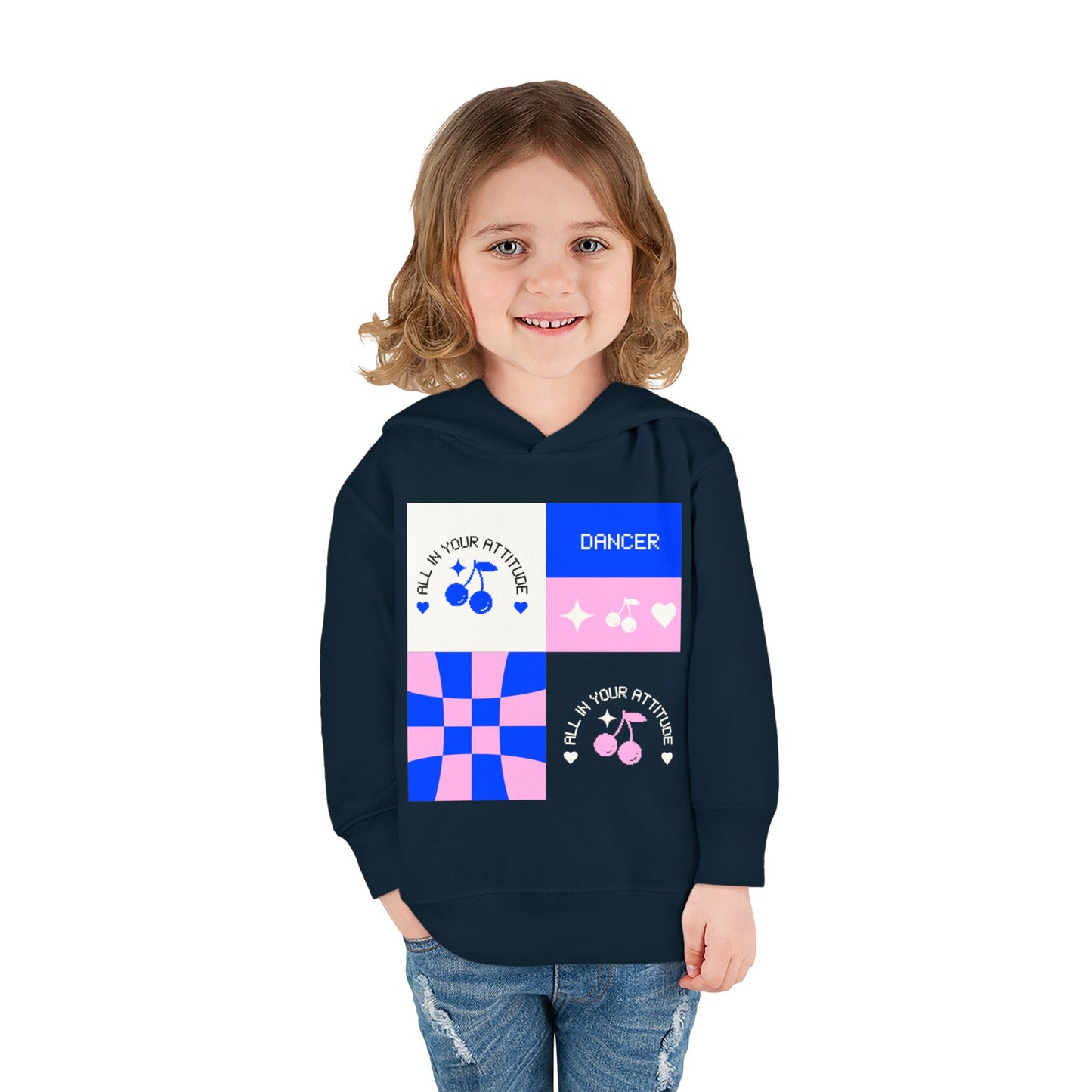 "Dancer – All in Your Attitude" Toddler Pullover Hoodie – Retro Dance Graphic Fleece Sweatshirt for Kids