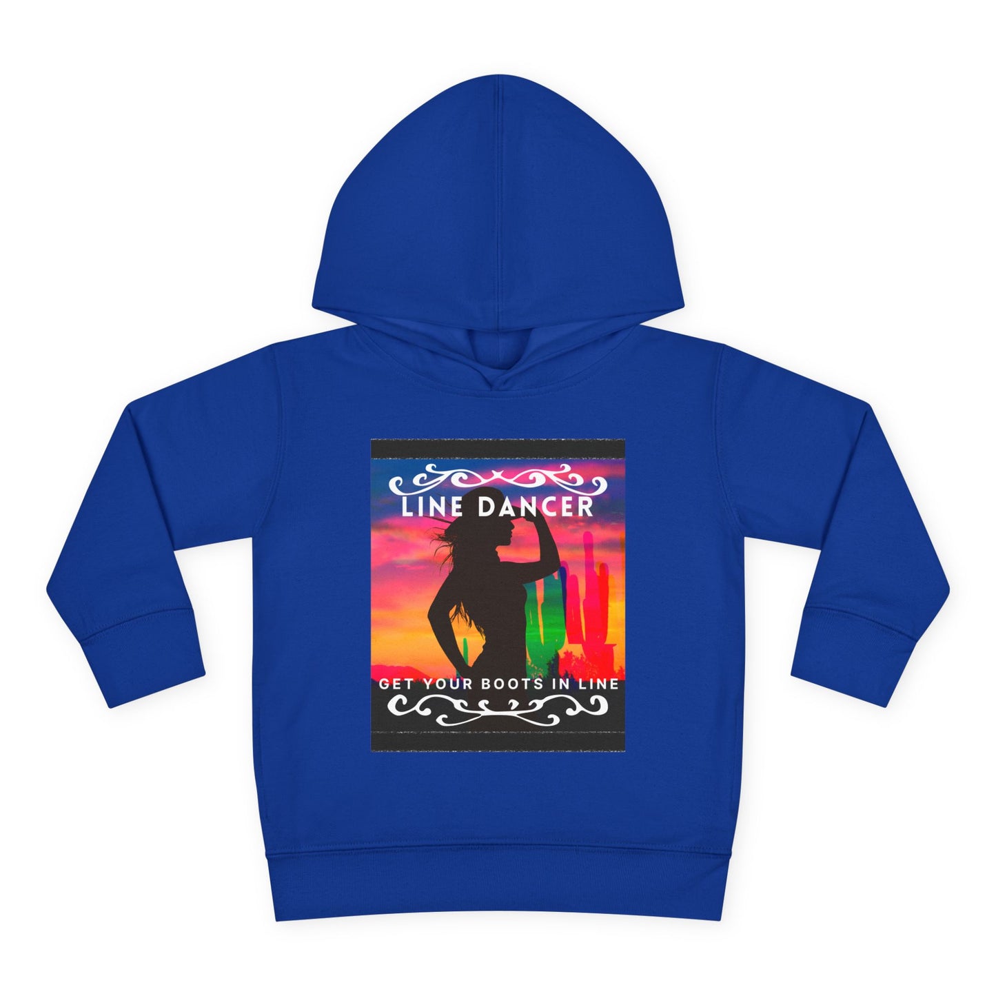 "Line Dancer, Get Your Boots in Line" Streetwear Dance Graphic – Toddler Pullover Hoodie