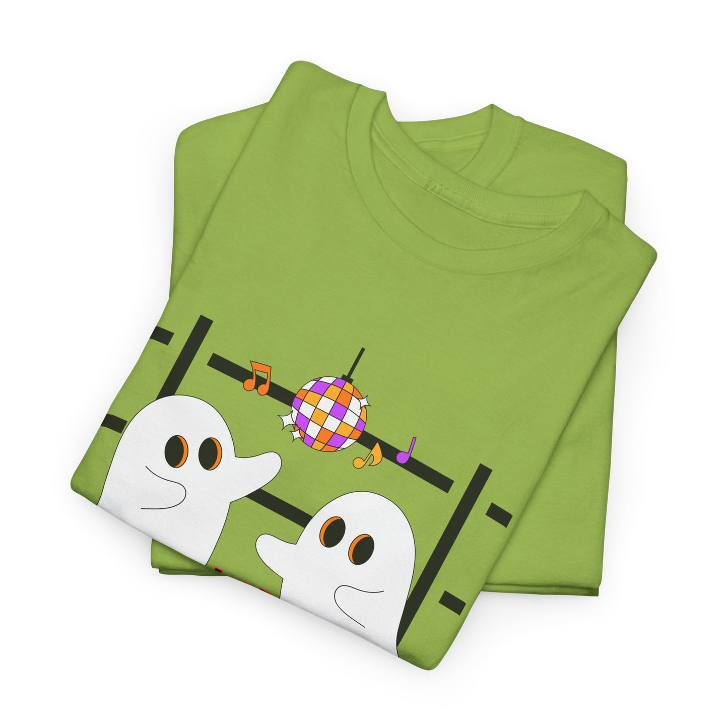“At the Barre for the Boos” Dance Halloween T-Shirt with Cute Ghost Ballet Graphics - Unisex Heavy Cotton Tee