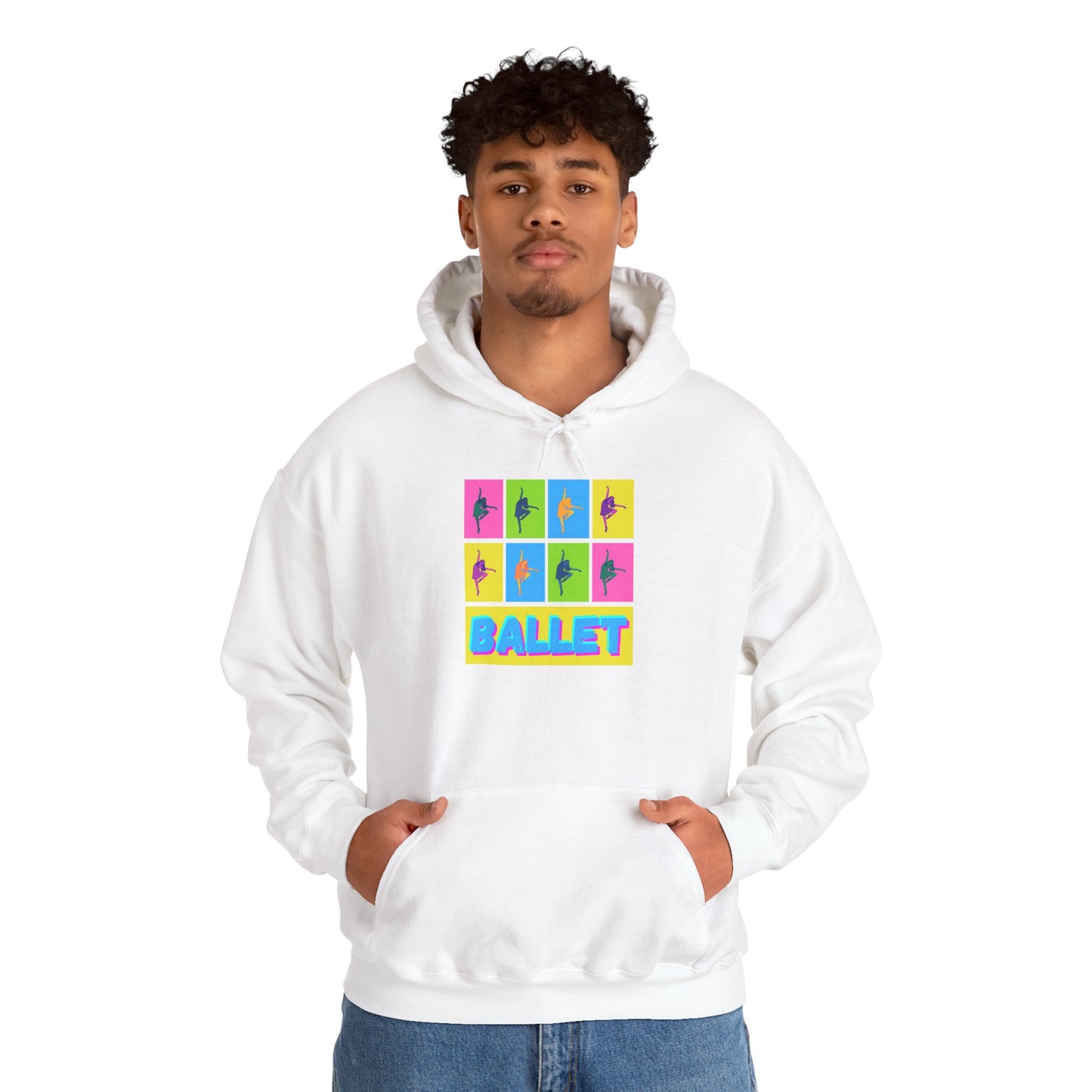 “Ballet” Pop Art Inspired Design with Ballet Dancer Graphics | Streetwear Ballet Hoodie for Dance Lovers - Unisex Heavy Blend™ Hooded Sweatshirt