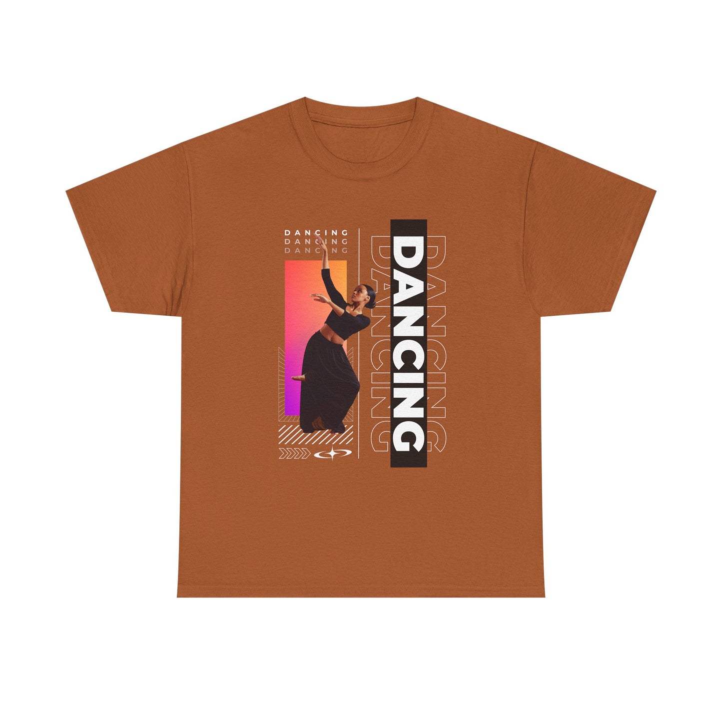 “Dancing” Streetwear-Inspired Female Dancer Unisex Heavy Cotton Tee – Urban Dance Graphic T-Shirt for Performers and Dance Lovers