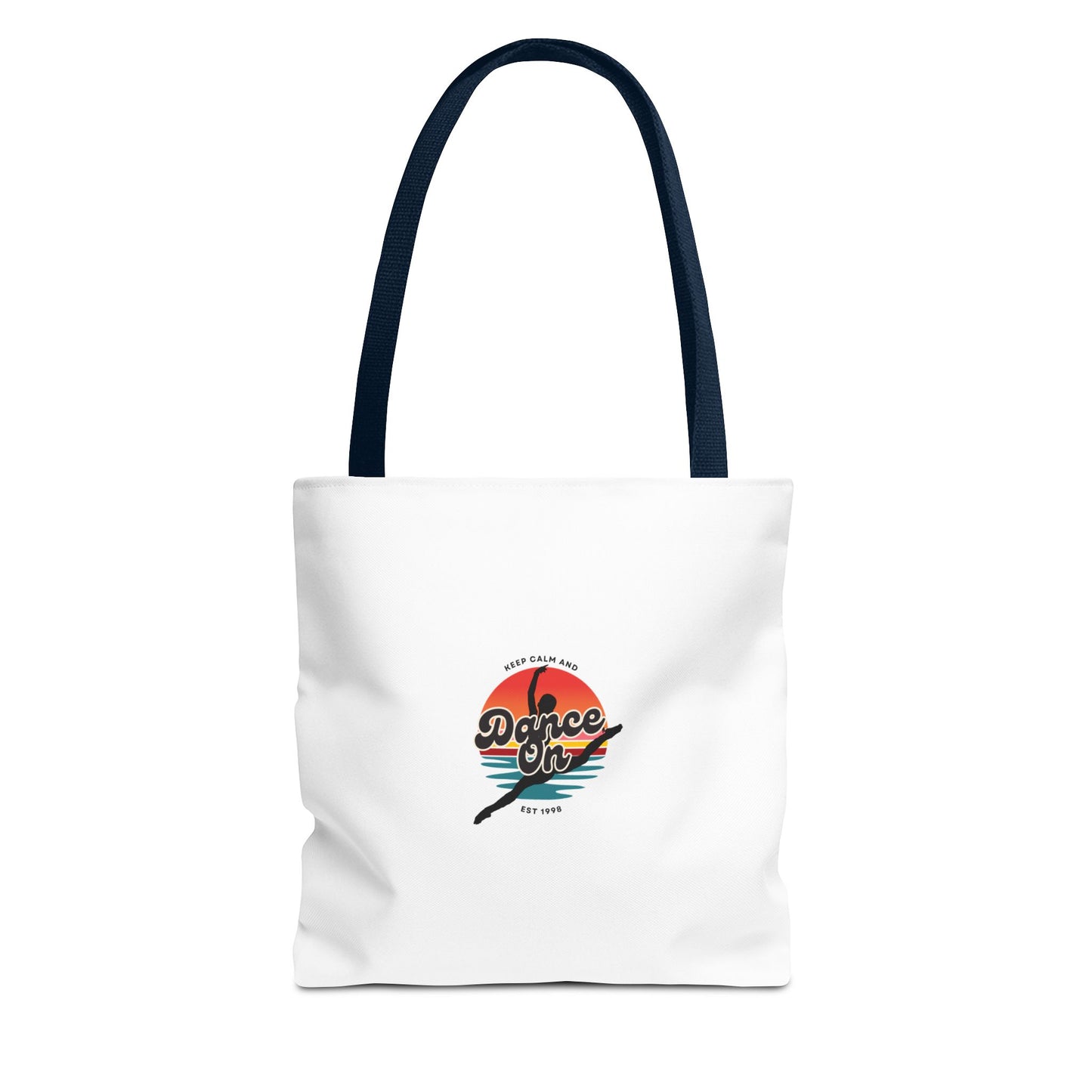 "Keep Calm and Dance On" Canvas Tote Bag – Retro Dance Graphic, Durable Shopping & Everyday Dance Bag