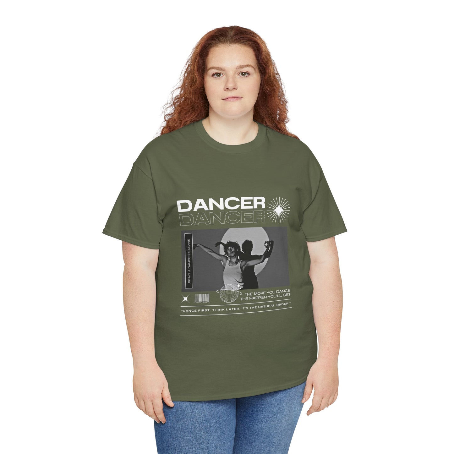 "Dancer" Spotlight Contemporary Dance Graphic Unisex Heavy Cotton Tee – Streetwear-Inspired Dance T-Shirt for Performers & Dance Lovers