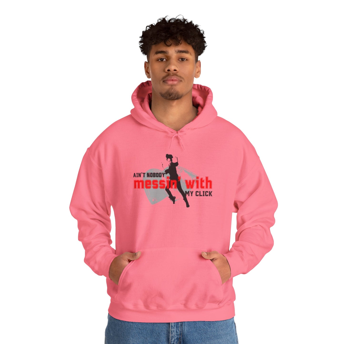 “Ain’t Nobody Messin’ with My Click” Tap Dance Graphic with Tap Shoes & Dancer | Streetwear-Inspired Tap Dancing Hoodie for Dancers - Unisex Heavy Blend™ Hooded Sweatshirt