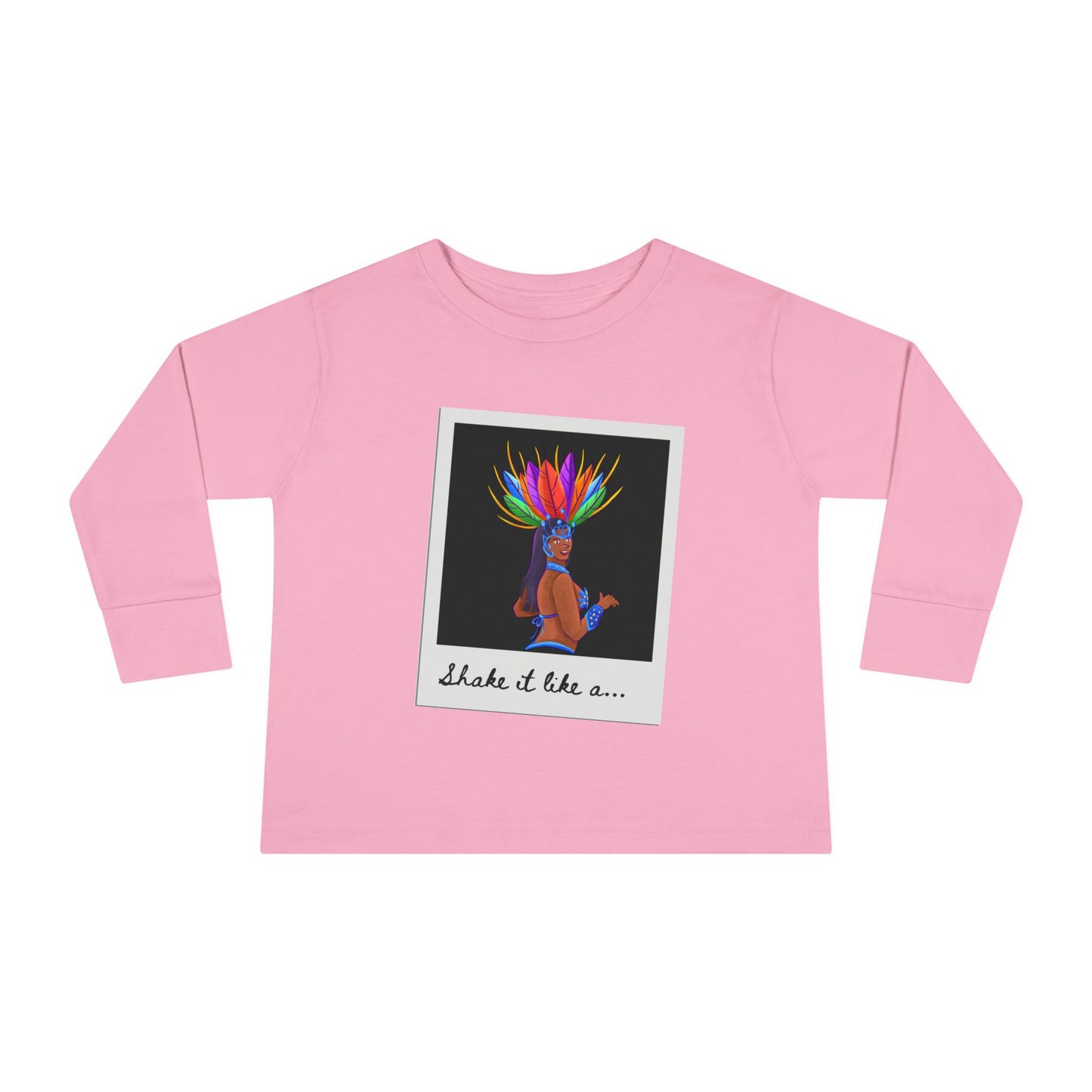 "Shake It Like a…” Toddler Long Sleeve Tee – Samba Dancer Graphic Shirt for Kids