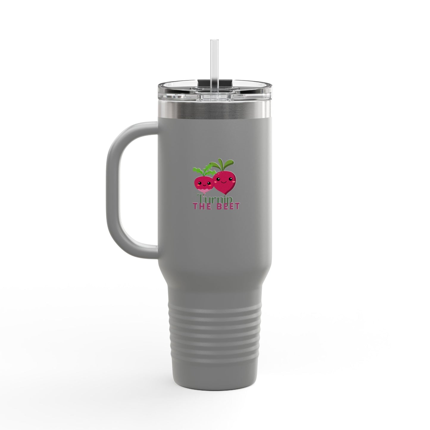 "Turnip the Beet" 40oz Insulated Travel Mug – Cute Veggie Dance Pun Tumbler for Music & Dance Lovers | Jete Shop 🥬🎶✨