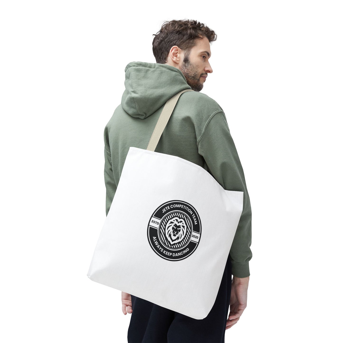 "Jeté Competition Team, Always Keep Dancing" Canvas Tote Bag – Collegiate Dance Team Logo | Reusable Dance Bag for Dancers, Rehearsals & Competitions