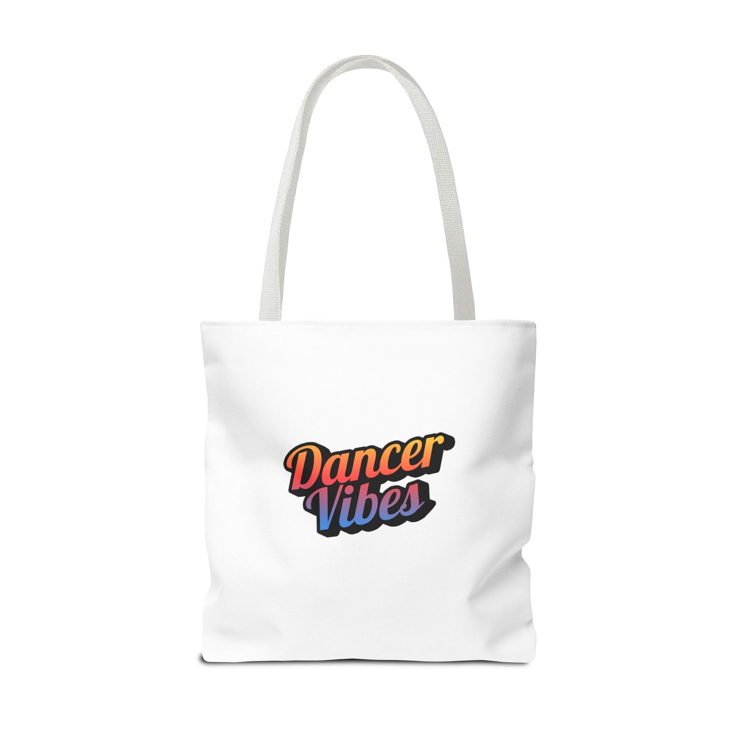 "Dancer Vibes" Canvas Tote Bag – Bold Dance-Themed Text Graphic Bag for Dancers, Students & Everyday Use