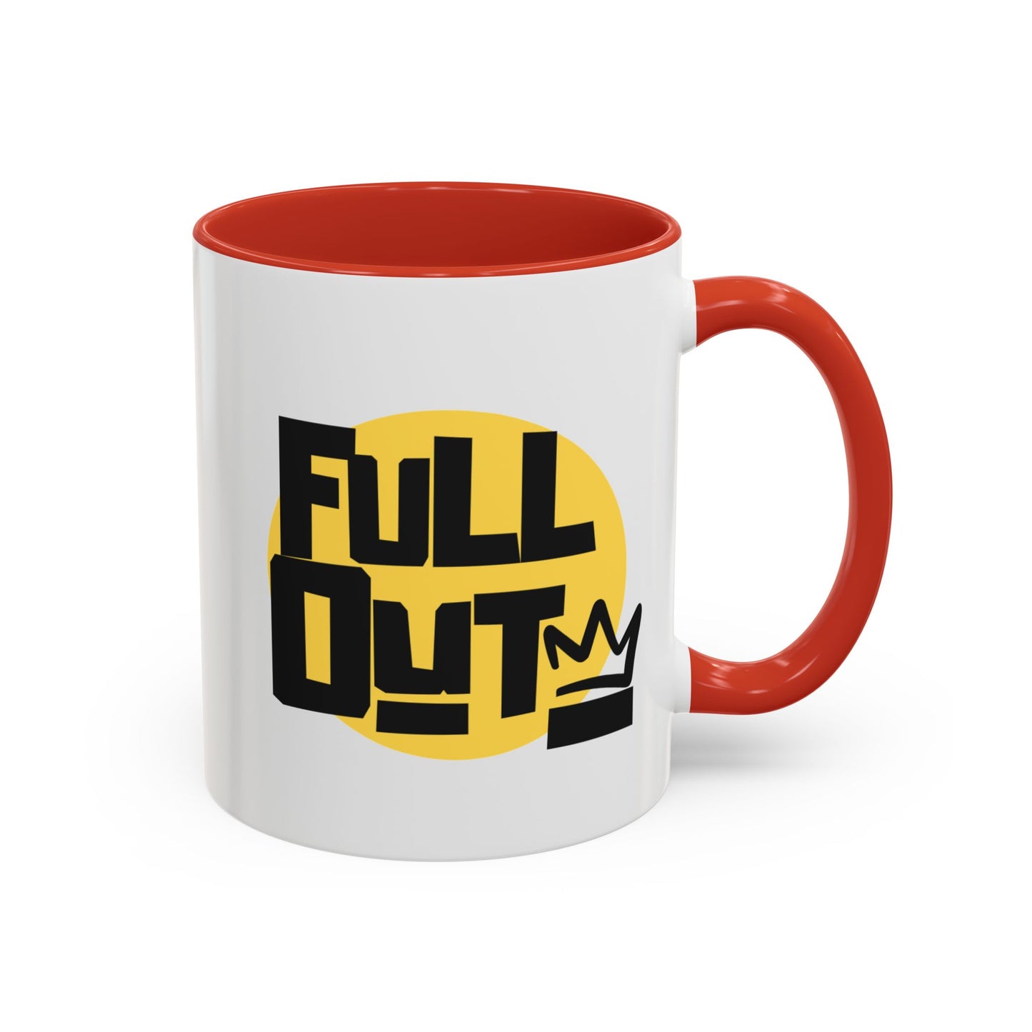 "Full Out" Accent Coffee Mug – Streetwear Dance Mug with Crown Graphic for Dancers