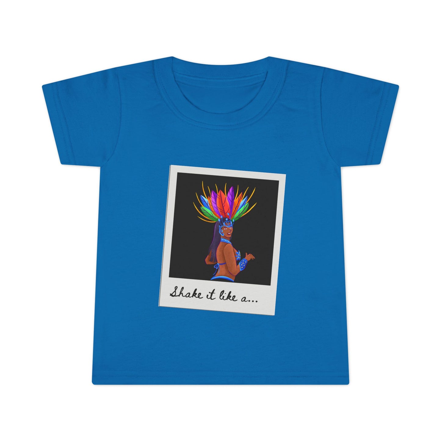 "Shake It Like a..." Toddler Dance T-Shirt – Carnival-Inspired Samba Dancer Graphic Short Sleeve Tee for Kids