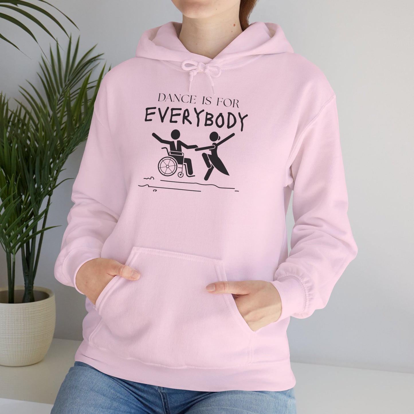 "Dance Is for Everybody" Unisex Hoodie – Inclusive Dance-Themed Hoodie for Teens and Adults with Personalization Option on Sleeve
