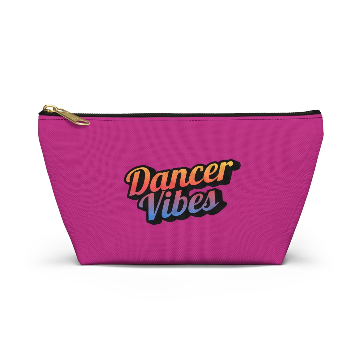 "Dancer Vibes" Makeup Bag – Colorful Text-Based Dance Graphic – Fun Dance-Themed Zipper Pouch for Cosmetics, Accessories & Travel Essentials