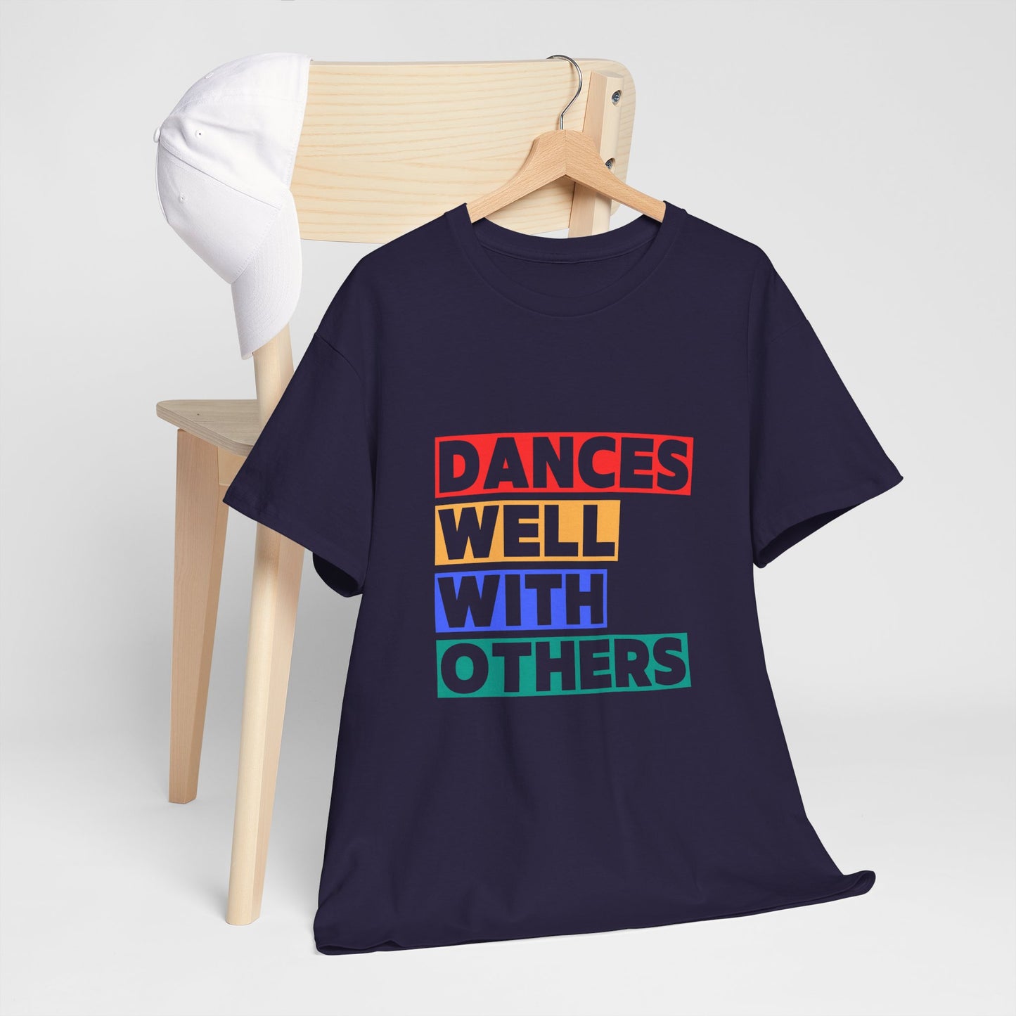"Dances Well With Others" Unisex Heavy Cotton T-Shirt – Dance-Inspired Graphic Tee for Adults & Kids