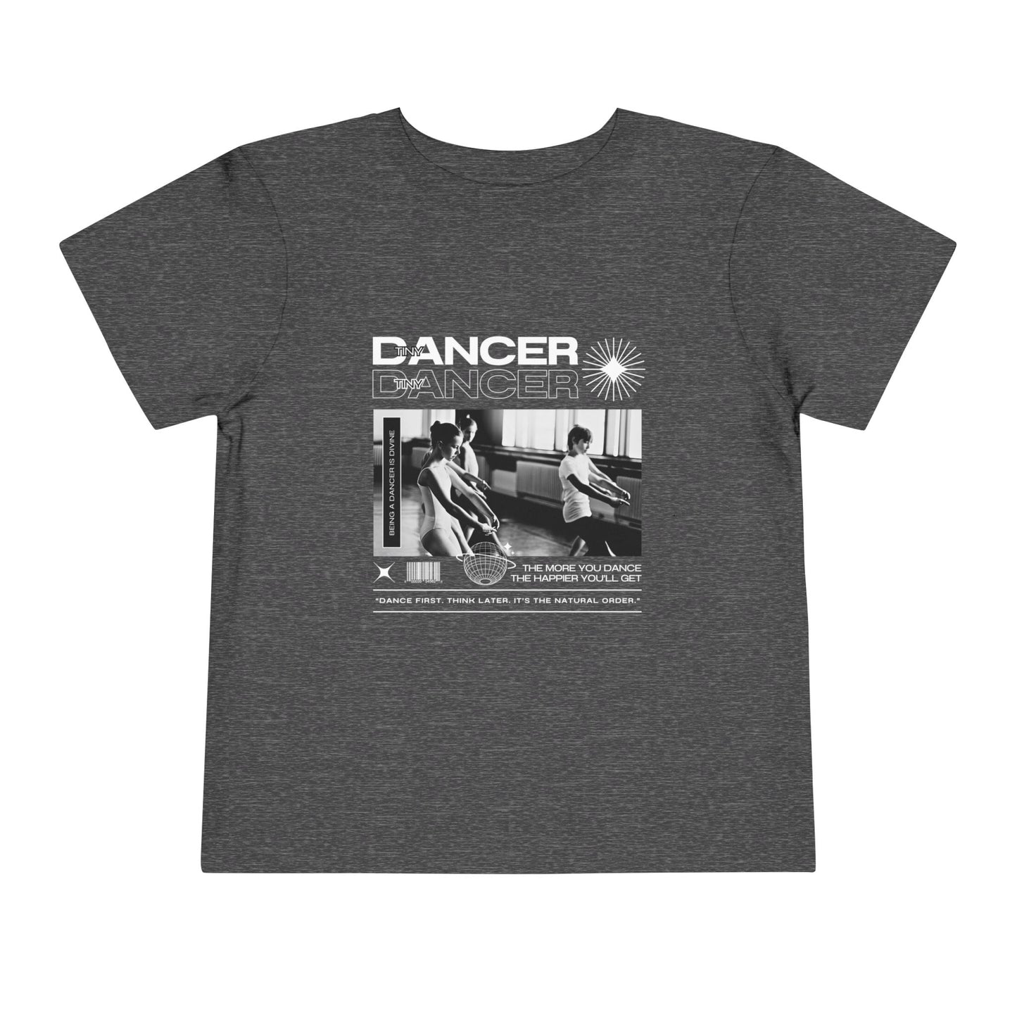 “Tiny Dancer" Toddler Short Sleeve T-Shirt – Streetwear-Inspired Ballet Class Graphic Tee for Kids