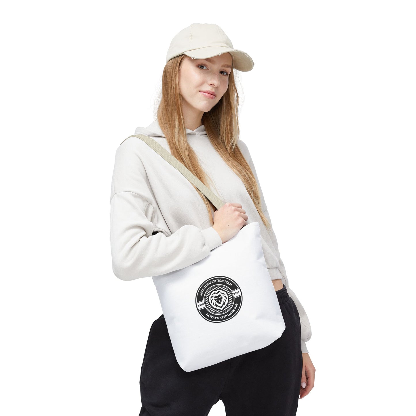 "Jeté Competition Team, Always Keep Dancing" Canvas Tote Bag – Collegiate Dance Team Logo | Reusable Dance Bag for Dancers, Rehearsals & Competitions