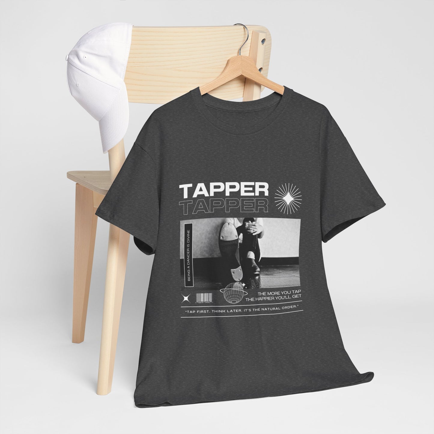 “Tapper” Tap Dance Unisex Heavy Cotton Tee – Streetwear-Inspired Tap Shoes Graphic T-Shirt for Dancers