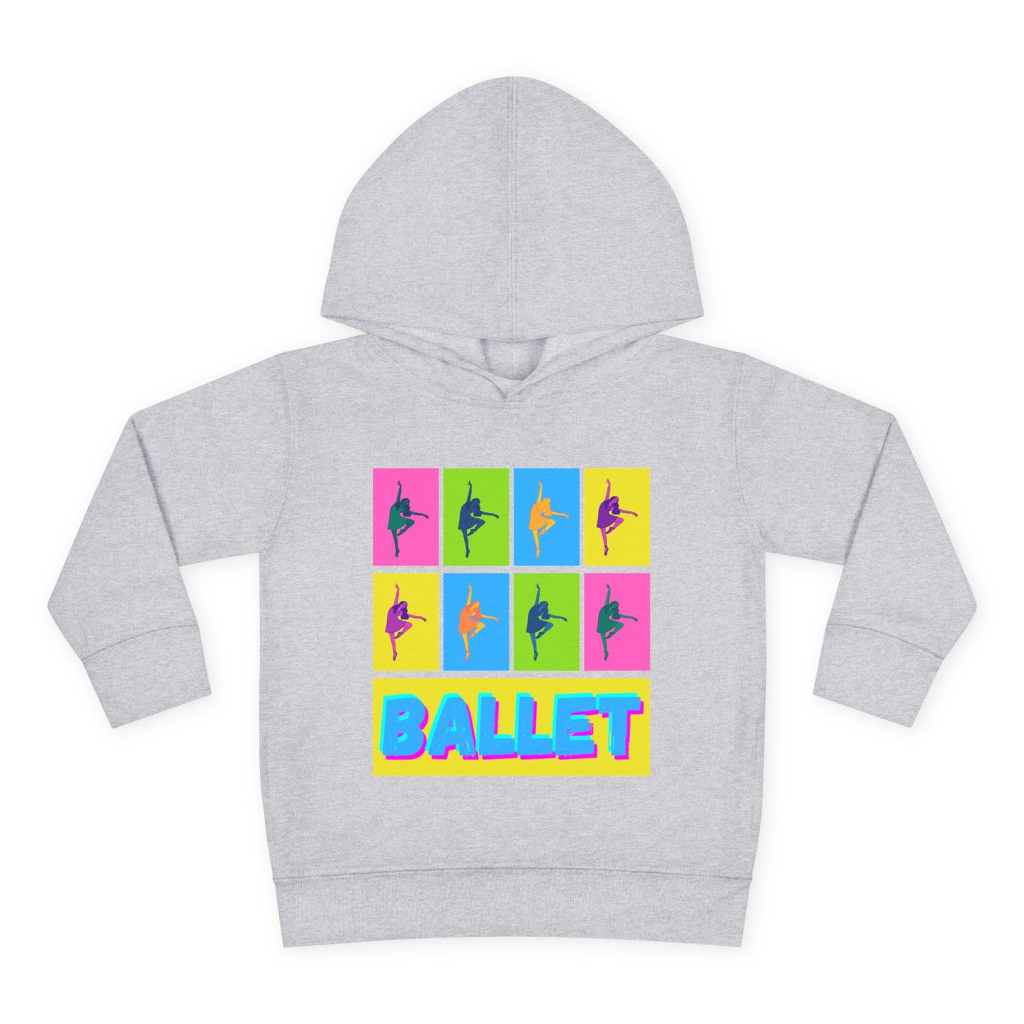 “Ballet" Toddler Pullover Hoodie – Pop Art Inspired Dance Graphic Sweatshirt with Ballet Dancer Design for Kids