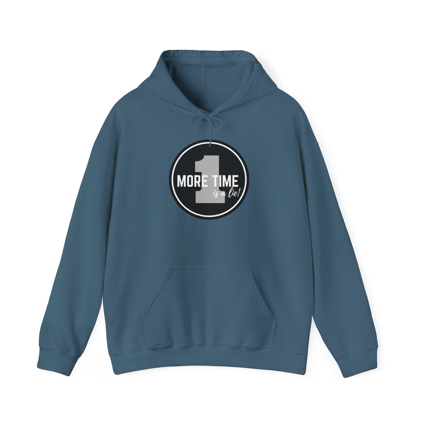 "One More Time is a Lie" Dance-Themed Unisex Hooded Sweatshirt – Bold Emblem Graphic Hoodie for Dancers