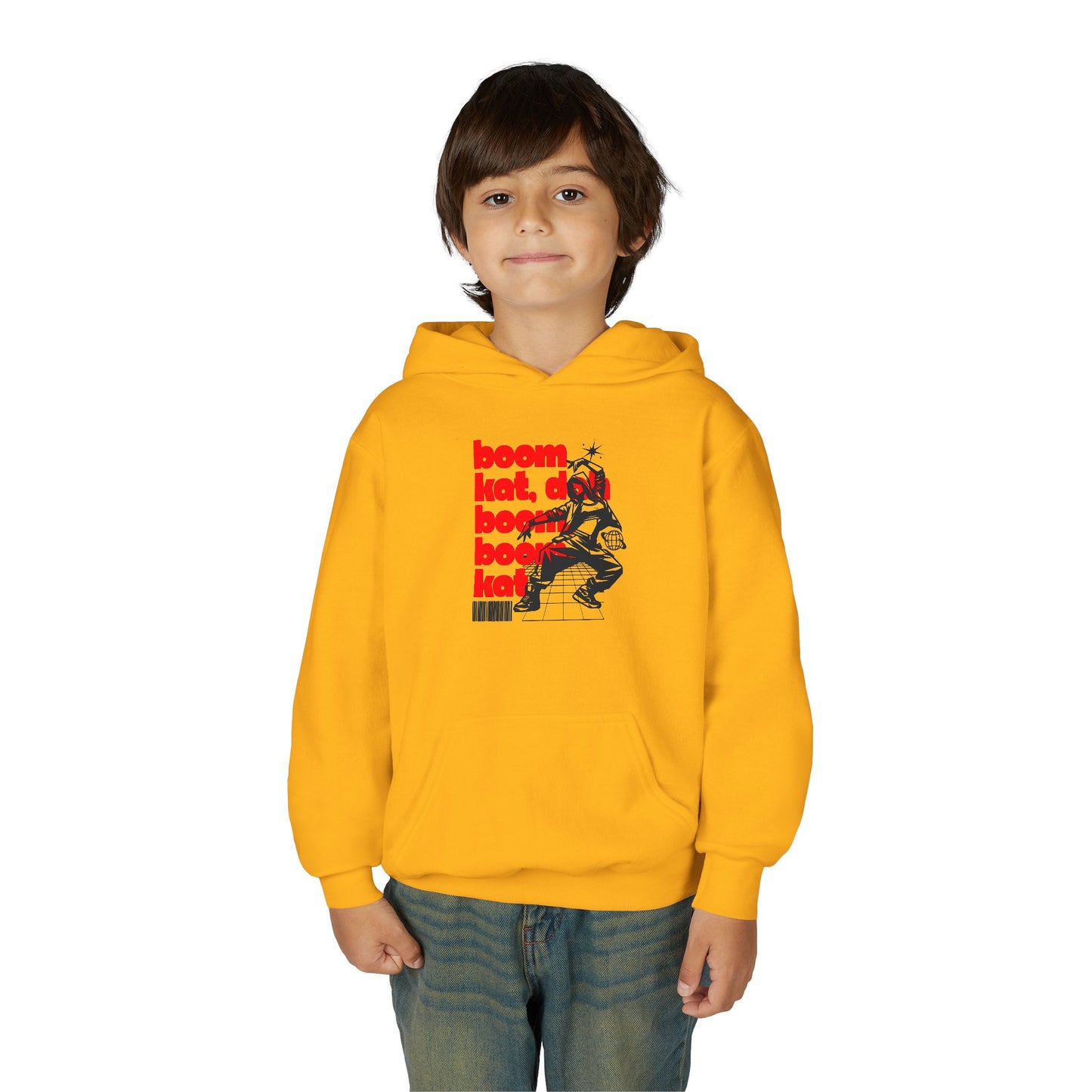 “Boom Kat” Bold Streetwear-Inspired Dance Graphic | Unisex Youth Hoodie – Hip-Hop & Jazz Dance Hoodie for Kids & Young Performers