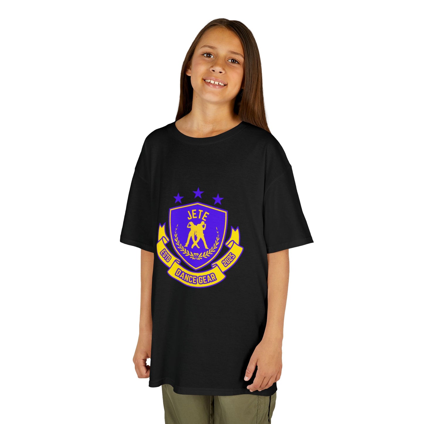 "Jeté Dance Gear" Youth Short Sleeve Tee – Collegiate-Inspired Dancer Graphic Shirt for Kids