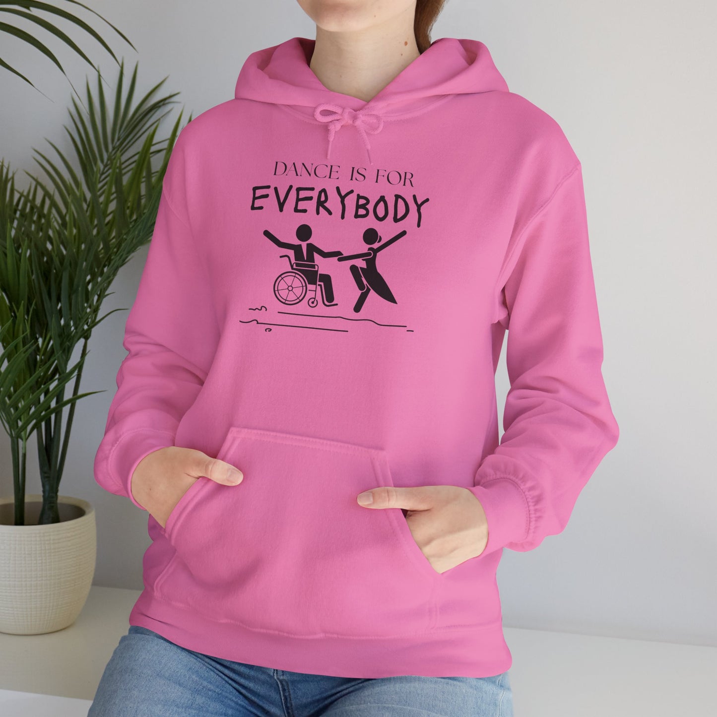 "Dance Is for Everybody" Unisex Hoodie – Inclusive Dance-Themed Hoodie for Teens and Adults with Personalization Option on Sleeve