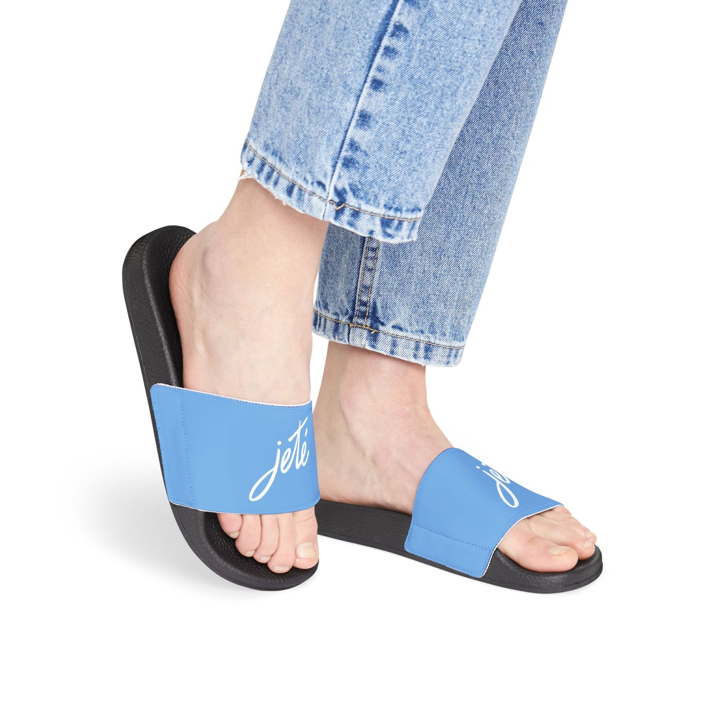 WOMEN'S SIZES - “Jeté” Official Logo Dance -Inspired Custom Footwear | Women’s Sandal Slides with Removable Straps